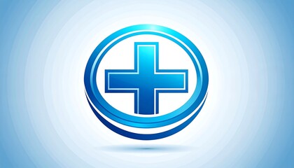 Obraz premium Blue plus sign in a circular design