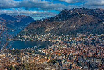 Panorama view of Como in Italy
