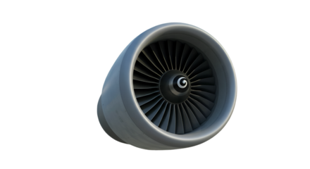 Modern marvel of aviation a powerful jet engine ready for flight with blades in high contrast and