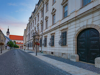 Obraz premium Historical houses in the old town of Trnava, Slovakia