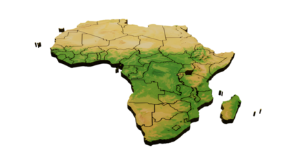 Exploring Africa s diverse landscape from the Sahara to lush rainforests depicted in a topographical