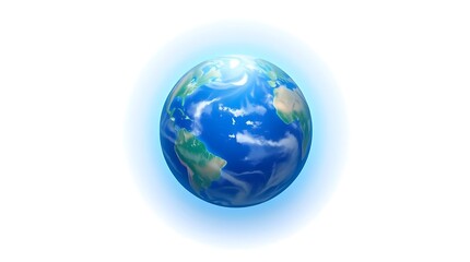 Fototapeta premium Vibrant Earth globe glows with bright energy, symbolizing global connection and opportunities in a modern world.