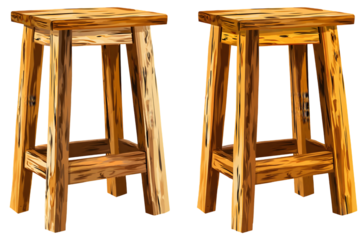 Two vintage wooden bar stools.