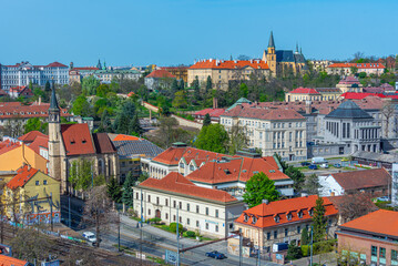 Fototapeta premium Panorama view of Vinohrady in Prague, Czech republic