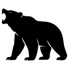 Roaring Bear Vector Silhouette – Wild Predator Illustration
