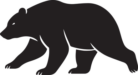 Running Bear Vector Silhouette – Fast Wildlife Animal
