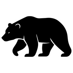 Walking Bear Vector Silhouette – Wild Animal Illustration