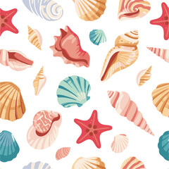 seamless pattern with shells