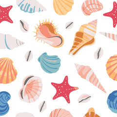 sea shells seamless pattern