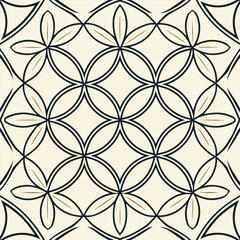 Luxury golden flower artwork with seamless circles, vintage tile ornament, botanical symmetry, abstract mandala inspiration, ideal for home décor, fabric printing, wallpapers, and high-end fashion pat