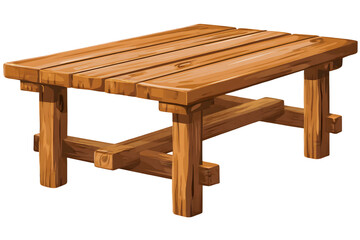 A wooden table with a simple design.