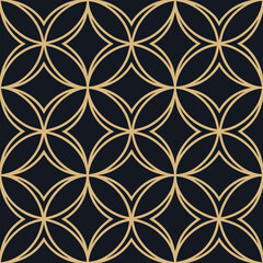 Fototapeta premium Luxury golden flower artwork with seamless circles, vintage tile ornament, botanical symmetry, abstract mandala inspiration, ideal for home décor, fabric printing, wallpapers, and high-end fashion pat