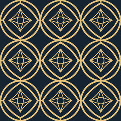 Luxury golden flower artwork with seamless circles, vintage tile ornament, botanical symmetry, abstract mandala inspiration, ideal for home décor, fabric printing, wallpapers, and high-end fashion pat