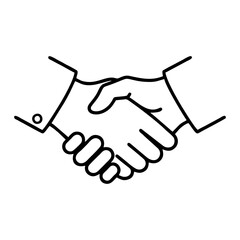 Fototapeta premium Handshake Line Icon Representing Business Deal and Partnership