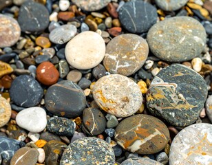Close-up of colorful pebbles