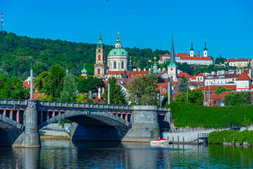 Fototapeta premium Mala strana and vltava river in Prague, Czech republic