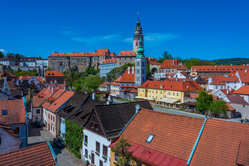 Fototapeta premium Panorama view of Cesky Krumlov in Czech republic