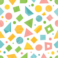 Different types colorful geometric shape background
2
