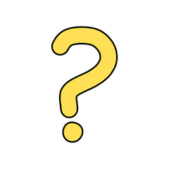 Naklejka premium Hand-drawn yellow question mark icon