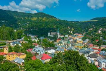Obraz premium The old castle overlooking Banska Stiavnica in Slovakia