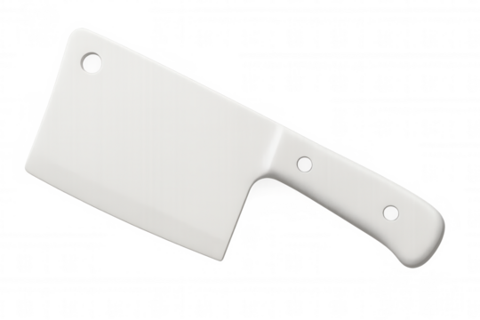 Large white meat cleaver knife isolated on a transparent background, perfect for food-related projects or designs