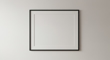 Minimalist Black Frame on White Wall: Clean, Modern, and Elegant Mockup