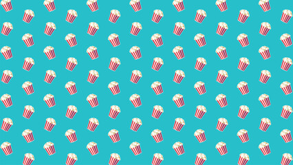 Repeating popcorn pattern perfect for cinematic designs, event decorations, and snack-related projects. A classic and fun vector