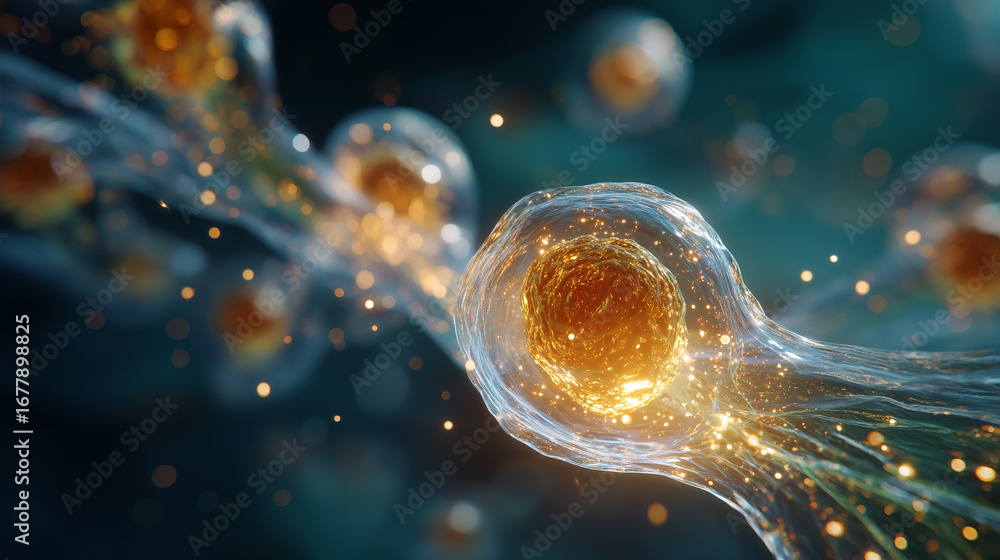 Aufkleber microscopic wonders of cellular structure: a striking macro photograph of a cell structure, revealin
