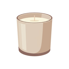 A Simple Beige Scented Candle in a Glass Container