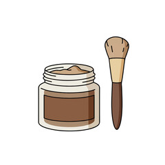 Cosmetic Jar and Brush: Essential Makeup Tools for Beauty Routines