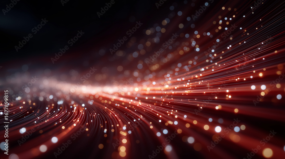 Aufkleber digital symphony: a vibrant display of luminous lines and particles cascade across the scene, a dazz