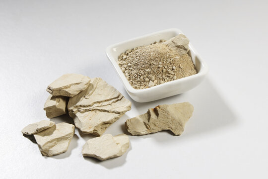 Indian organic natural pure Multani Mitti isolated on white background 