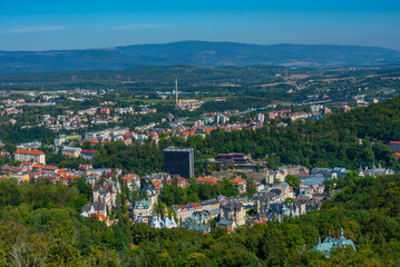 Obraz premium Panorama of Thermal hotel in karlovy Vary, Czech republic