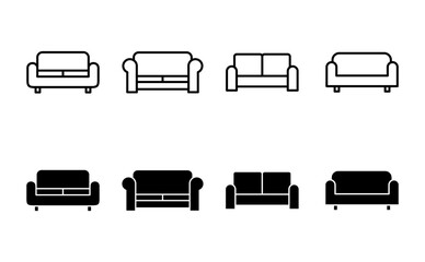 Sofa icon set. sofa icon illustration