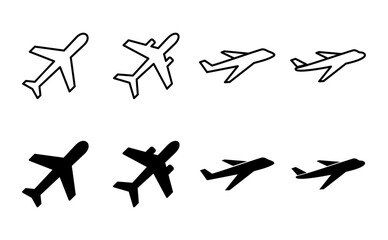 Fototapeta premium Plane icon set. Airplane icon vector. Flight transport symbol. Travel illustration. Holiday symbol