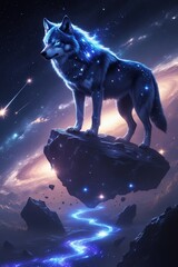 wolf howling at the moon