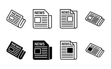 Newspaper icon set. news paper vector sign