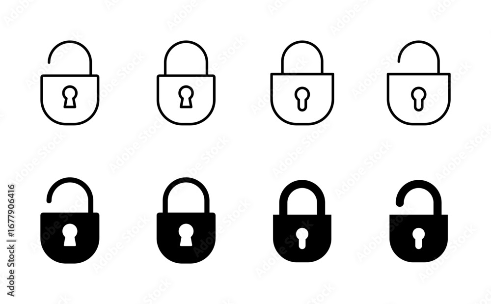 Poster lock icon set. padlock icon vector. encryption icon. security symbol