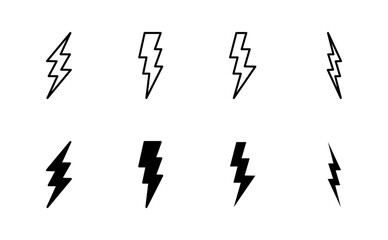 Lightning icon set. electric icon vector. power icon. energy sign
