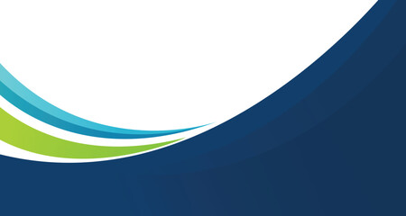 Obraz premium Modern abstract background with blue and green wave design. Perfect for corporate templates, business presentations, flyers, brochures, and digital banners. Clean, professional, and trending design