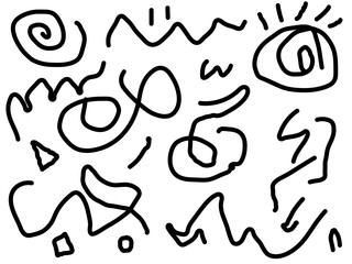 random children doodle. Hand drawn crayon scribble element set. childish funny simple vector illustrations