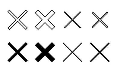 Close icon set. Delete icon vector. cross sign