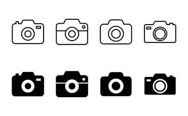 Camera icon set. photo camera icon. camera photography icon.