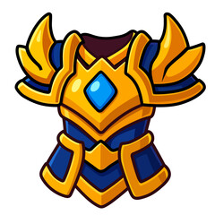 Golden Paladin Armor Icon – Cartoon Fantasy RPG Chestplate