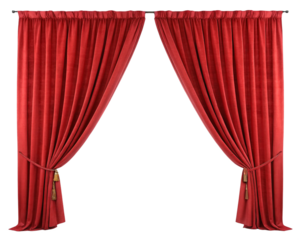 red velvet curtain isolated, Cutout