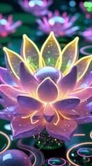 lotus flower on black background