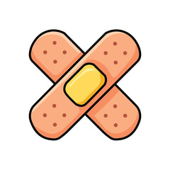 Illustration Vector Graphic Cartoon of a First Aid Plaster Cross