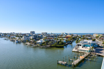 Waterfront homes and vacation rentals in Fort Myers Beach on Estero Island, southwest Florida in Lee County	