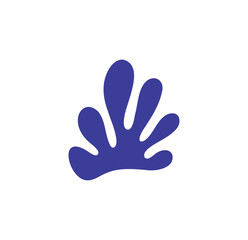 Obraz premium Abstract Dark Blue Shape on White Background Graphic