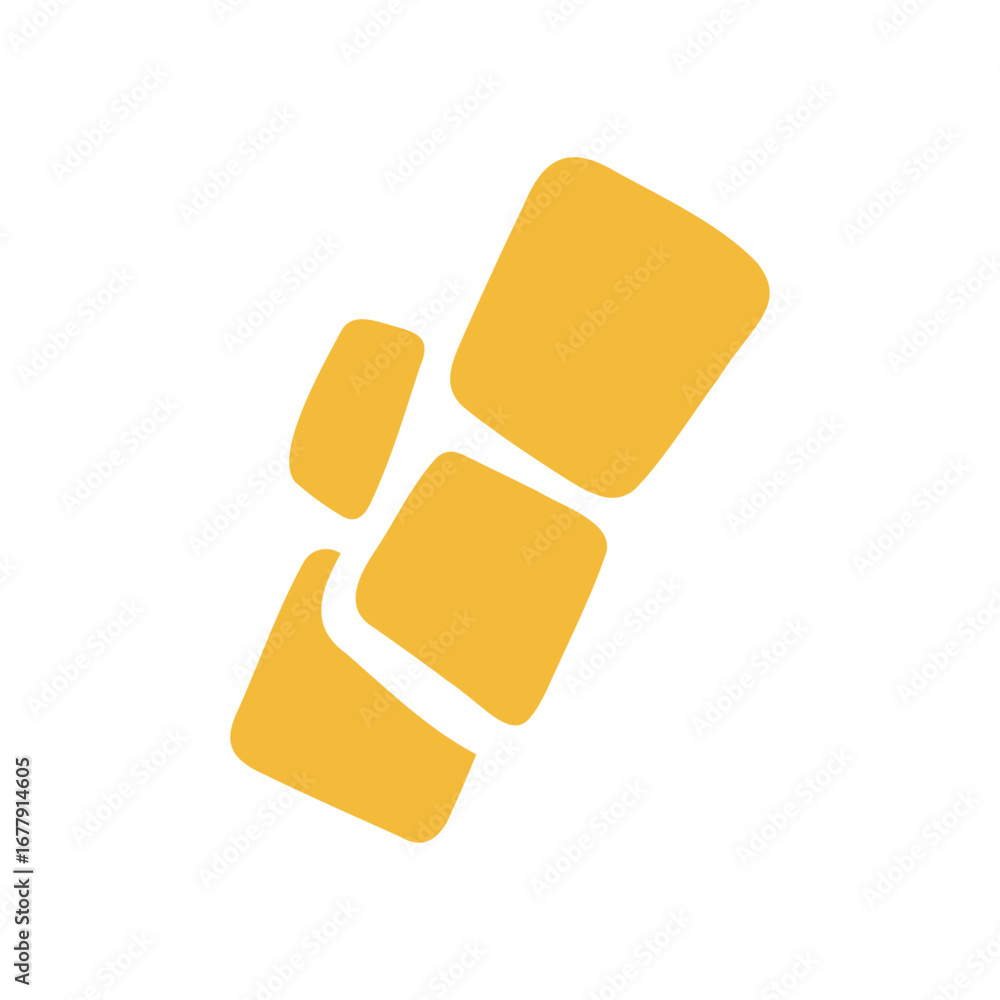 Poster abstract rounded block shape in yellow color